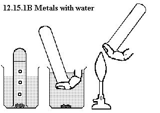 See diagram 12.15.1B: Metals with water