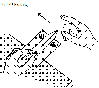 See diagram 16.159: Flicking