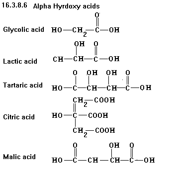 See diagram 16.3.8.6: Alpha hydroxy acids