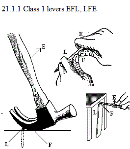 See diagram 21.1.1: Class 1 levers.