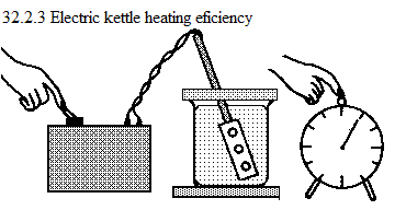 See diagram 32.2.3: Electric kettle heating efficiency