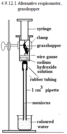 See diagram 4.9.12.1: Alternative respirometer, grasshopper