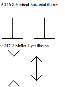 See diagram 9.247.2: Müller-Lyer illusion.