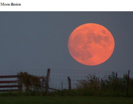 See diagram: Moon illusion.